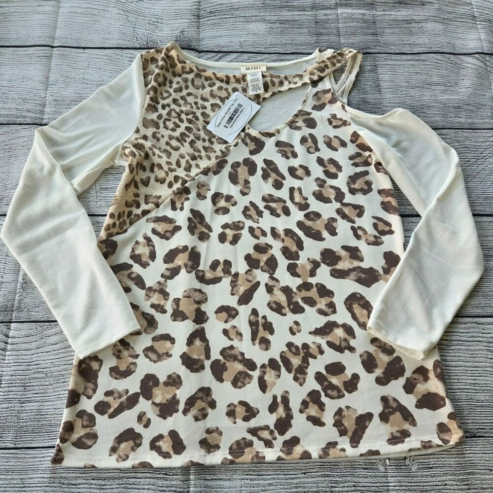 Blu Halo Boutique Women's Top Size Small RN156832 Leopard Print BIB! NWT
